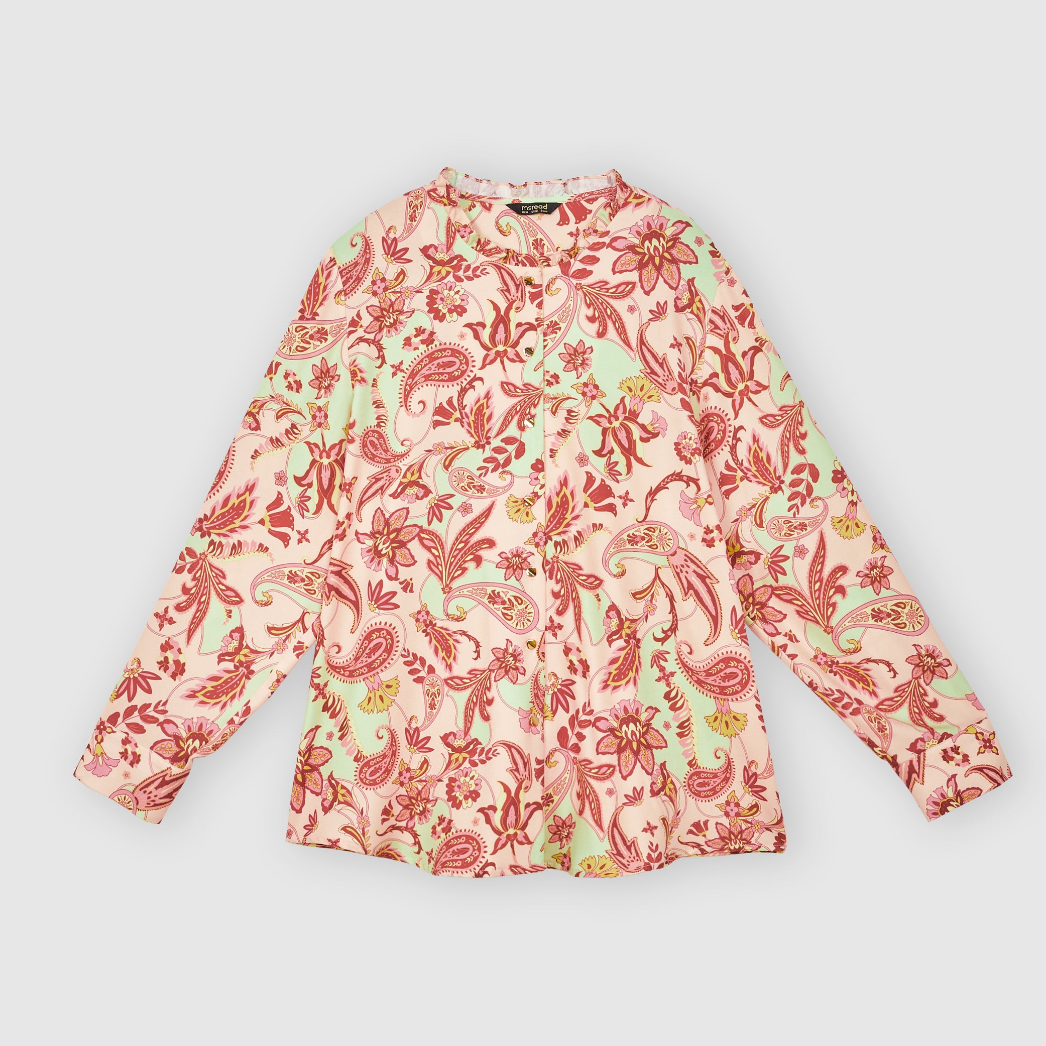 Printed Frilled Neck Top